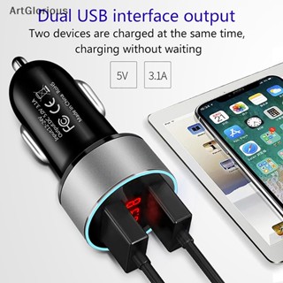 Art r al Smart 2 พอร์ต Dual Usb Car Charger อะแดปเตอร์ชาร์จโทรศัพท์ในรถยนต์ ที่ชาร์จโทรศัพท์ ที่ชาร์จอลูมิเนียม N