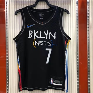 เสื้อกีฬาบาสเก็ตบอล ลาย NBA Brooklyn Nets # 7 Budak Durant 6 David Duke Retro Edition City Swingman Jerseys Dri-Fit สีดํา สําหรับผู้ชาย 868536