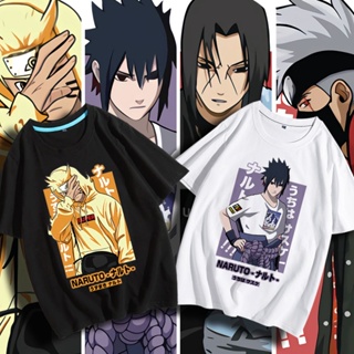 แฟชั่นใหม่ล่าสุด Naruto Sasuke Naruto Short-sleeved T-shirt Men and Women Couples Loose Trend Summer Half-sleeved Clothe