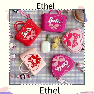 Ethel1 กระเป๋าสะพายไหล่ กระเป๋าถือ ซิลิโคน กันน้ํา ลายการ์ตูนบาร์บี้ สีแคนดี้ สําหรับเด็กผู้หญิง