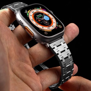 Ap RoyalOak สายนาฬิกาข้อมือสเตนเลส สําหรับ Apple Watch Ultra 8 7 6 SE 5 4 3 2 1 ขนาด 42 44 45 49 มม. 38 40 41 มม.