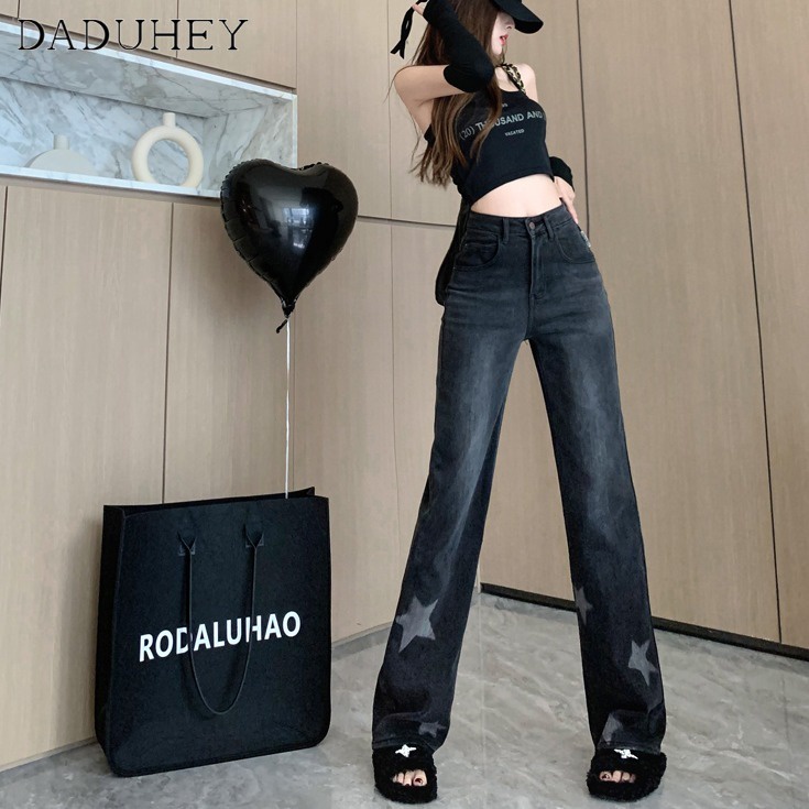 daduhey-womens-american-style-five-pointed-star-loose-high-street-straight-jeans-loose-high-waist-casaul-wide-leg-pants