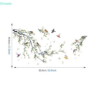 &lt;Dream&gt; สติกเกอร์วอลเปเปอร์ ลายนกแมกโนเลีย มีกาวในตัว สําหรับติดตกแต่งผนังบ้าน ห้องนั่งเล่น ห้องนอน 4 ชิ้น ต่อชุด