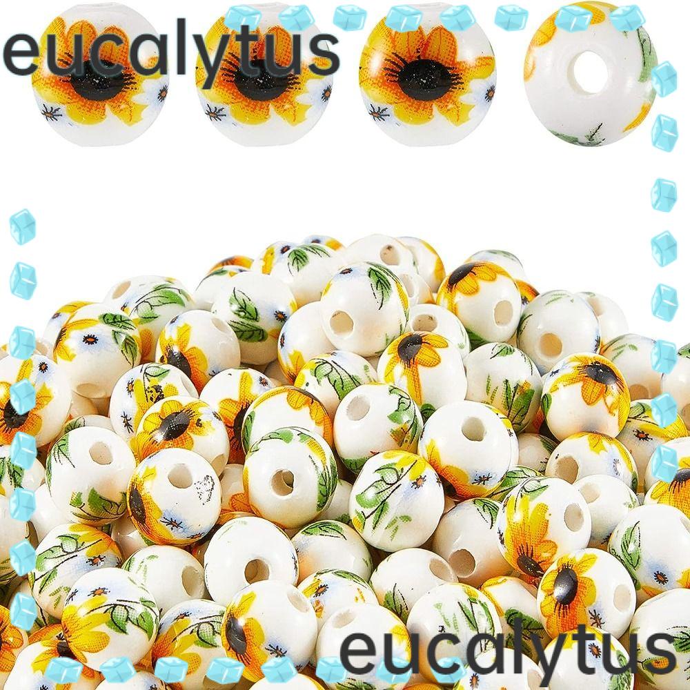 eucalytus1-ลูกปัดเซรามิค-รูปดอกทานตะวัน-ทรงกลม-แฮนด์เมด-สําหรับทําเครื่องประดับ-พวงกุญแจ