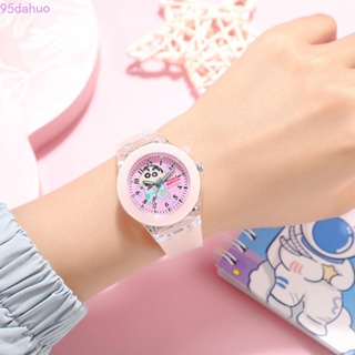 Dahuo นาฬิกาข้อมืออิเล็กทรอนิกส์ สายพลาสติก ลายการ์ตูนชินจังน่ารัก แบบเรียบง่าย สําหรับเด็ก
