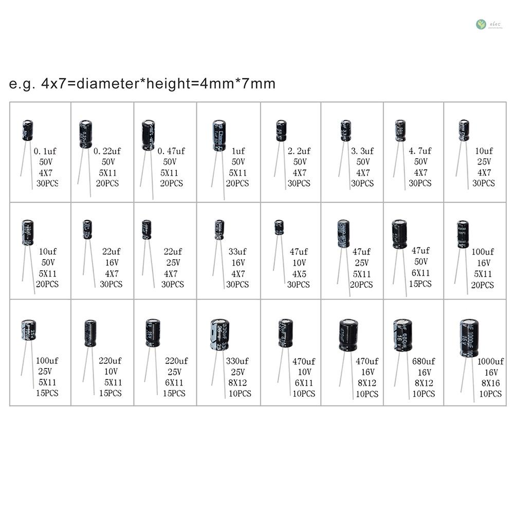 พร้อมส่ง-ตัวเก็บประจุอลูมิเนียมไฟฟ้า-24-ค่า-10v-16v-25v-50v-0-1uf-1000uf-พร้อมเคสพลาสติก-500-ชิ้น