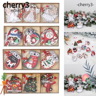 Cherry3 จี้ซานตาคลอส สโนว์แมน สําหรับแขวนตกแต่งเทศกาลคริสต์มาส 9 ชิ้น