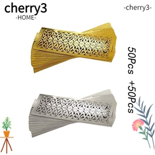 Cherry3 แหวนกระดาษเช็ดปาก ทรงกลม พรีเมี่ยม แบบใช้แล้วทิ้ง สีเงิน สีทอง สําหรับตกแต่งโต๊ะอาหาร 100 ชิ้น