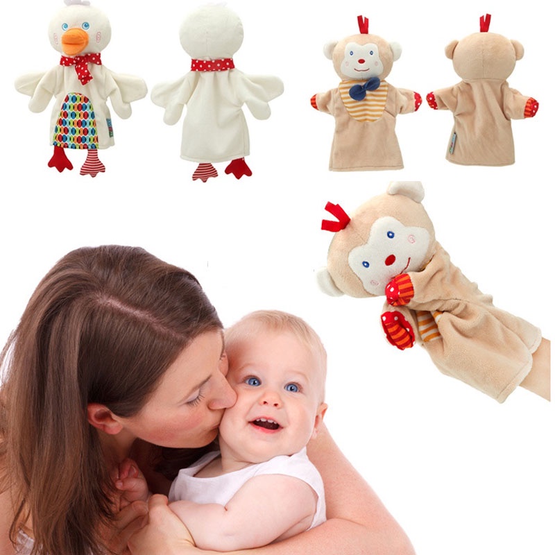 พร้อมส่ง-ตุ๊กตาใส่มือ-ตุ๊กตาหุ่นมือ-สำหรับเล่นกับเด็ก-hand-puppet-หุ่นเชิด-รูปสัตว์