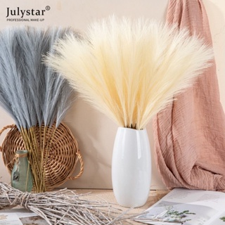 JULYSTAR ประดิษฐ์ Pampas Grass Bouquet วันหยุดงานแต่งงานตกแต่งบ้านโรงงานจำลอง DIY ดอกไม้ปลอมกก Boho