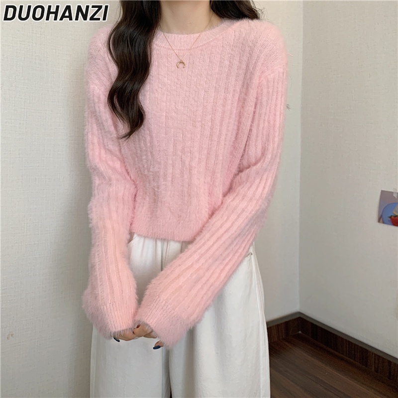 duohanzi-เสื้อกันหนาว-สีชมพู-สําหรับผู้หญิง