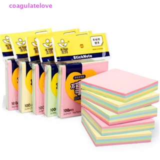 Coagulatelove สติกเกอร์กระดาษโน้ต ทรงสี่เหลี่ยม 5 สี 100 หน้า [ขายดี]