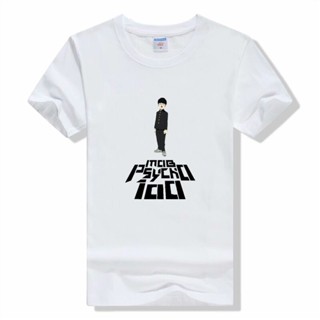 YF41 เสื้อยืดลําลอง ผ้าฝ้าย 100% แขนสั้น พิมพ์ลาย Mob Psycho 100 สไตล์ฮาราจูกุ สําหรับผู้ชาย