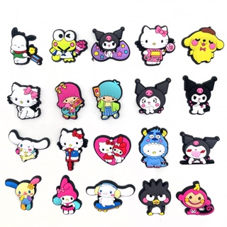 【ขายดี Sanrio Anime Series】ใหม่ รองเท้าแตะ PVC ลายการ์ตูนอนิเมะกราฟฟิตี้น่ารัก DIY สําหรับตกแต่งสวน