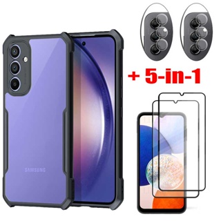 [5 In 1] เคสโทรศัพท์อะคริลิคใส ป้องกันมุม สําหรับ Samsung Galaxy M54 M14 5G A54 A34 A14 5G A24