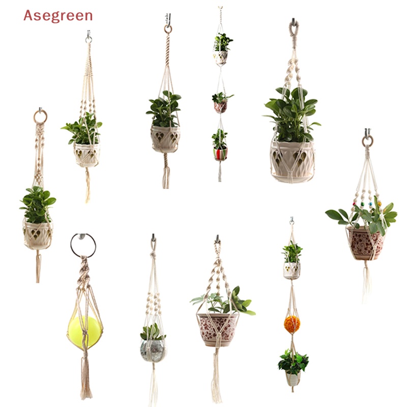 asegreen-ตะกร้าเชือกถักมาคราเม่-สําหรับแขวนกระถางต้นไม้