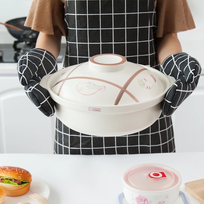 ถุงมือเตาอบไมโครเวฟ-แบบหนา-ทนความร้อน-ป้องกันน้ําร้อนลวก-ของใช้ในครัวเรือน