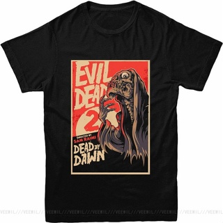 TOP CTเสื้อยืดโอเวอร์ไซส์GILDAN ใหม่ เสื้อยืดผ้าฝ้าย 100% พิมพ์ลายโครงกระดูก Evil Dead 2 Evil Dead 2 แนวตลก เข้ากับทุกกา