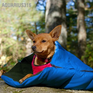 Aquarius316 ถุงนอนสัตว์เลี้ยงพับได้แบบพกพาอบอุ่นกันน้ำมีฮู้ด Cat Dog Sleep Case สำหรับกลางแจ้ง