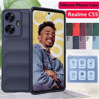 เคสโทรศัพท์มือถือ ซิลิโคนนิ่ม กันกระแทก กันรอยกล้อง สีพื้น แฟชั่น สําหรับ Realme C55 Nfc C 55 RealmeC55 Nfc RealmeC55Nfc