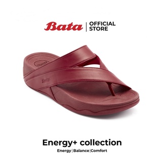 *Best Seller* Bata บาจา ENERGY+ รองเท้าแตะลำลองแฟชั่น แบบสวมหูหนีบ ดีไซน์เก๋ สวมใส่ง่าย รองรับน้ำหนักเท้าได้ดี ไม่ลื่น สำหรับผู้หญิง - สีแดง 5715518