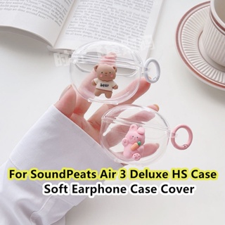 【พร้อมส่ง】เคสหูฟัง แบบนิ่ม ลายการ์ตูนกระต่าย หมี สตรอเบอร์รี่ สีม่วง สําหรับ SoundPeats Air 3 Deluxe HS SoundPeats Air 3 Deluxe HS