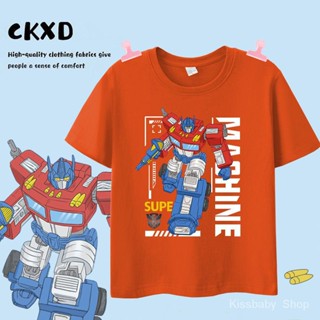 เสื้อยืดแขนสั้น ผ้าฝ้าย 100% พิมพ์ลายการ์ตูนอนิเมะ Optimus Prime เข้ากับทุกการแต่งกาย แฟชั่นฤดูร้อน 2023