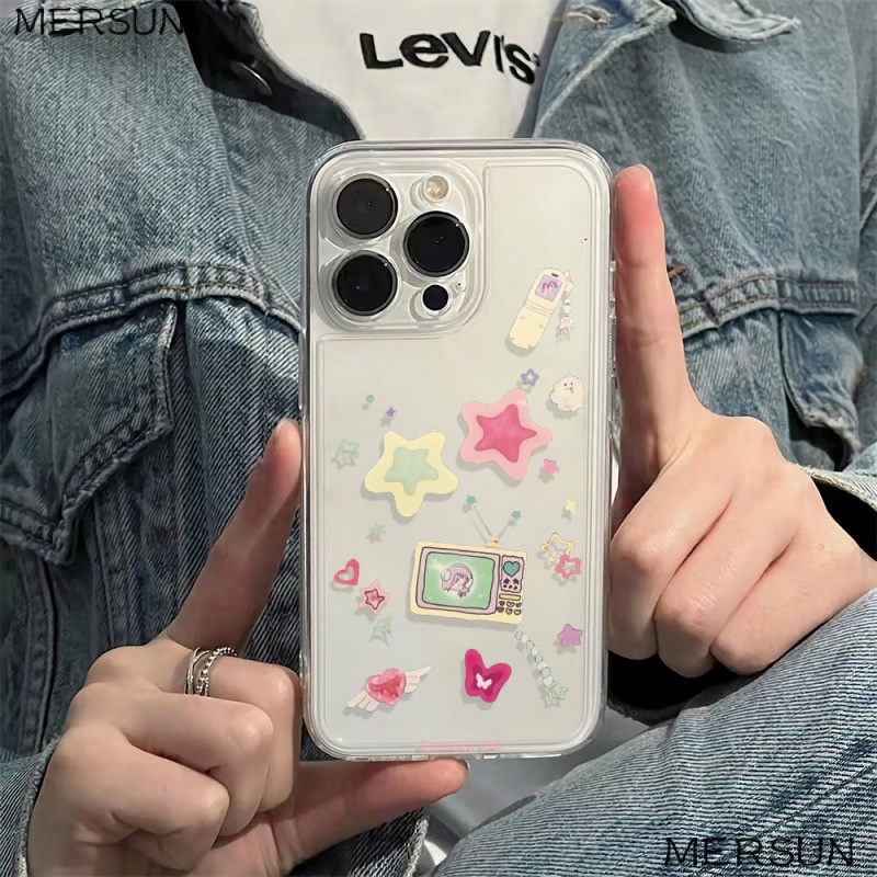 เคสโทรศัพท์มือถือ-แบบนิ่ม-ลายดาว-กันกระแทก-สําหรับ-iphone-11-14pro-78-126ins-13plus-max-y3zr