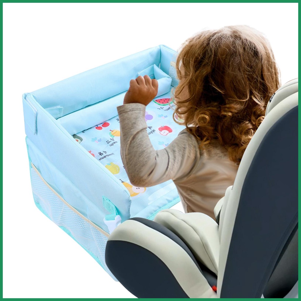 โต๊ะเดินทางสำหรับเด็ก-โต๊ะเก็บของในรถเด็ก-ถาดรองนั่งนิรภัยในรถยนต์-โต๊ะเล็กกันน้ำอเนกประสงค์-รถเข็น-จานสามารถทาสีได้