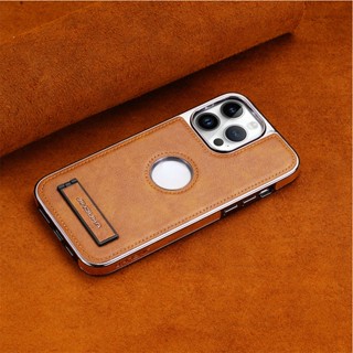 เคสโทรศัพท์มือถือหนัง พร้อมขาตั้ง หรูหรา สําหรับ iPhone 14 15 Pro Max 13 12 11 Pro