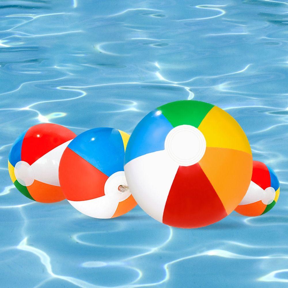EUCALYTUSTH Rainbow Beach Ball, PVC Big Inflatable Beach Ball, สระว่าย ...