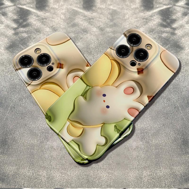 เคสโทรศัพท์มือถือ-กันกระแทก-ลายกระต่ายน่ารัก-เรียบง่าย-สําหรับ-iphone-14pro-6ins-13-1211-78max-8kxe