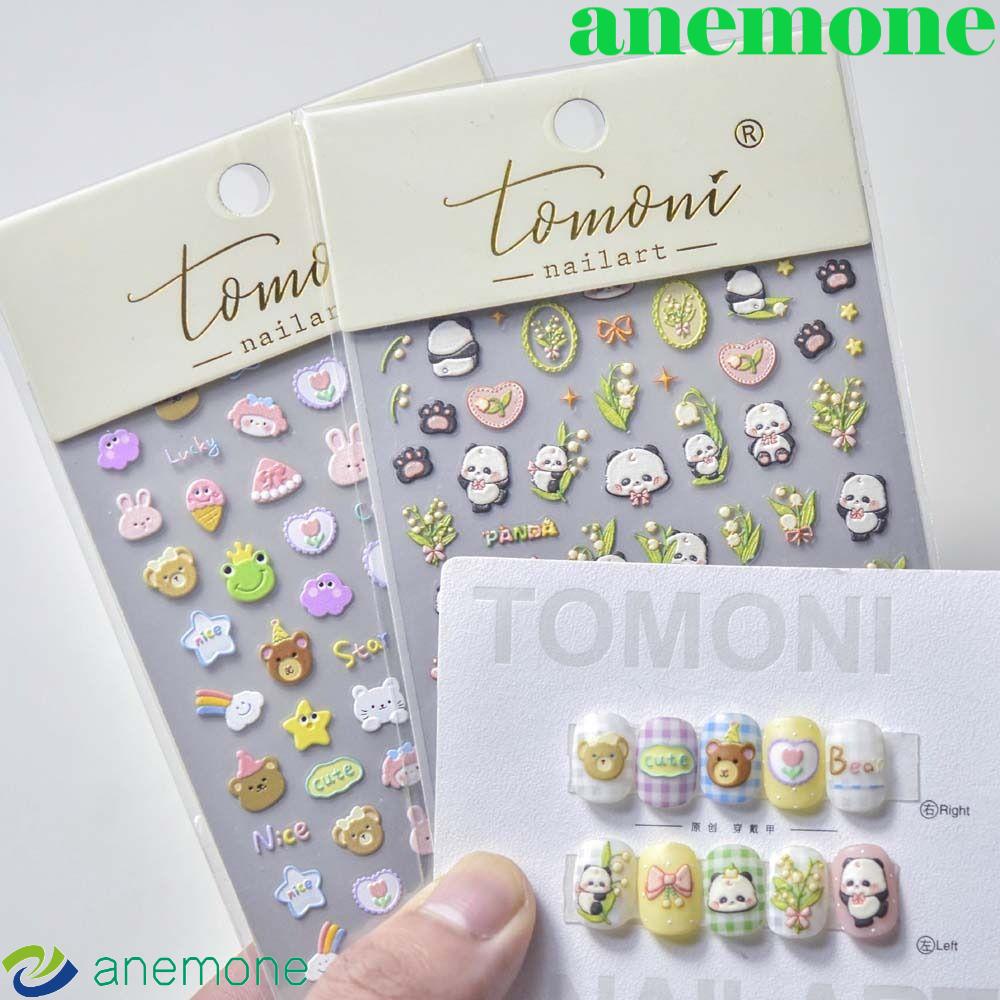 anemone-สติกเกอร์-ลายการ์ตูนแพนด้า-กระต่าย-สําหรับตกแต่งเล็บ