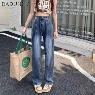 DaDuHey🎈 New Korean Style Ins High Street Retro Washed Jeans Niche High Waist Wide Leg Casual Mop Pants