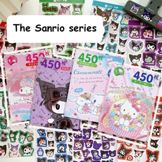 SANRIO พร้อมส่ง สติกเกอร์ ลาย Kuromi Melody Cinnamoroll Pompompurin น่ารัก สําหรับติดตกแต่งปาร์ตี้เด็ก 450 ชิ้น ต่อชุด