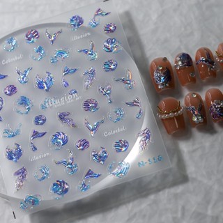[Constellation Nail] สติกเกอร์ออโรร่า ลายหางปลา 5D สําหรับติดตกแต่งเล็บ M-115