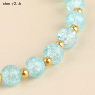 [cherry2] สร้อยข้อมือ ประดับลูกปัดคริสตัล ลายดอกไม้ หรูหรา เครื่องประดับแฟชั่น สําหรับผู้หญิง [TH]