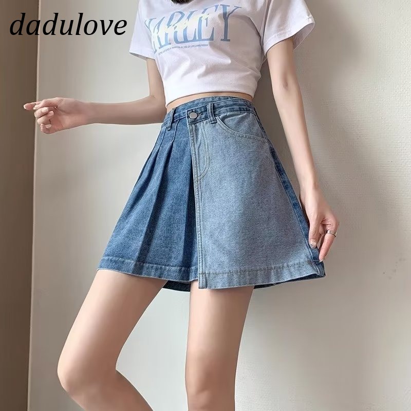 dadulove-new-korean-version-of-ins-retro-thin-denim-skirt-niche-high-waist-a-line-skirt-package-hip-skirt