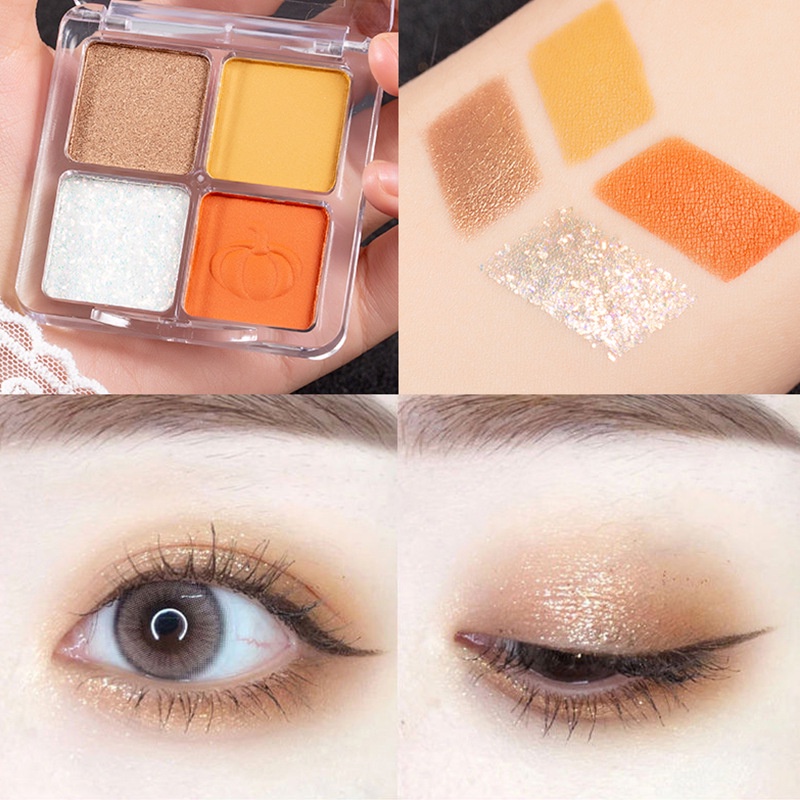 spot-second-hair-new-quechen-four-color-eye-shadow-matte-pearl-sequins-matte-large-earth-color-pumpkin-milk-tea-little-red-book-recommended-8cc