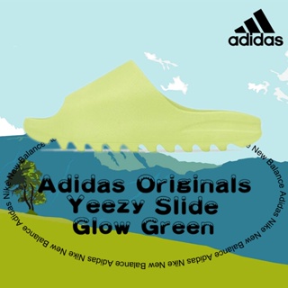 ของแท้ 100% Adidas Originals Yeezy Slide Glow Green ป้องกันการลื่นไถล รองเท้าแตะ รองเท้าแตะกีฬา