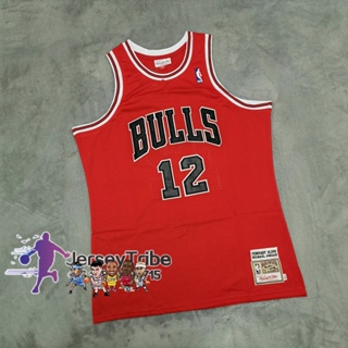 เสื้อกีฬาบาสเก็ตบอล ลาย NBA Mitchell&amp;ness Jersey Chicago Bulls อเนกประสงค์ สําหรับผู้ชาย #12 เสื้อกีฬาแขนสั้น ลายทีม Michael Jordan 1990 สีแดง 255930