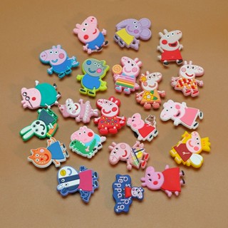 Crocs Jibbitz Pins กระดุม ลายการ์ตูน Peppa Pig หลากสีสัน สําหรับรองเท้า DIY