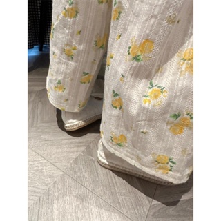 พร้อมส่ง ลดกระหน่ํา กางเกงขากว้าง ลายดอกไม้ สไตล์เกาหลี ญี่ปุ่น ฤดูร้อน สําหรับเด็กผู้หญิง
