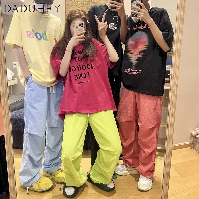 daduhey-dopamine-colorful-pants-american-style-overalls-womens-summer-straight-wide-leg-casual-mopping-cargo-pants