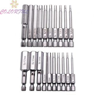 【COLORFUL】Screwdriver Bits 20PCS 60mm For Electric Drills High Precision Kit Silver