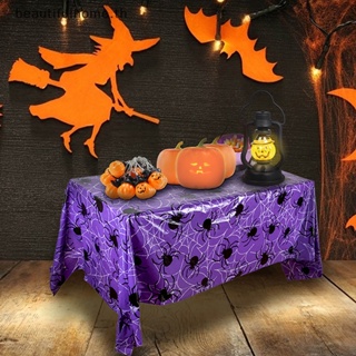 ｛Halloween Decor｝ผ้าปูโต๊ะพลาสติก ทรงสี่เหลี่ยมผืนผ้า กันน้ํา แบบใช้แล้วทิ้ง สําหรับฮาโลวีน
