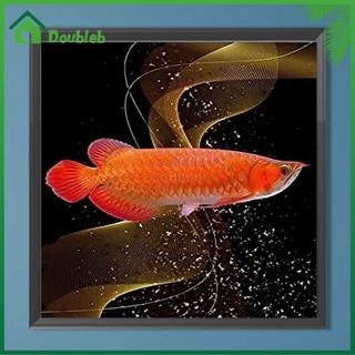 【Doub X ✮】ภาพวาดปักเพชร ทรงกลม ลายปลาทอง 5D DIY สําหรับตกแต่งบ้าน ✮
