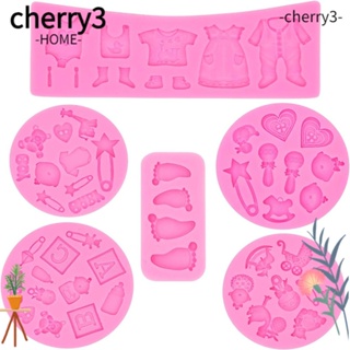 Cherry3 แม่พิมพ์ซิลิโคน รูปเท้าน่ารัก สีชมพู สําหรับทําเค้กฟองดองท์ เบเกอรี่ ปาร์ตี้วันเกิด 6 ชิ้น