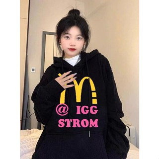 LUCIDREAM เสื้อผ้าผู้ญิง แขนยาว เสื้อฮู้ด คลุมหญิง สไตล์เกาหลี แฟชั่น A28J0WC