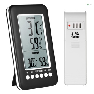 [พร้อมส่ง] เครื่องวัดอุณหภูมิความชื้นดิจิทัล แบบไร้สาย หน้าจอ LCD สําหรับใช้ในบ้าน นอกบ้าน ℃/℉ เครื่องวัดอุณหภูมิความชื้น หน้าจอแสดงค่าสูงสุด